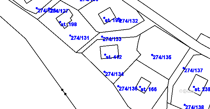 Parcela st. 412 v KÚ Skalka u Chebu, Katastrální mapa