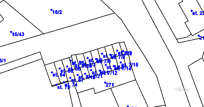 Parcela st. 7/7 v KÚ Střížov u Chebu, Katastrální mapa