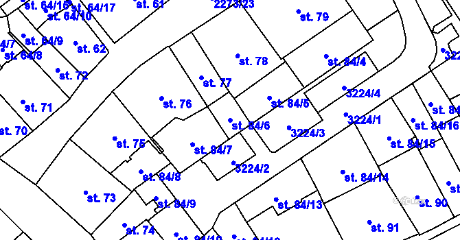 Parcela st. 84/6 v KÚ Cheb, Katastrální mapa