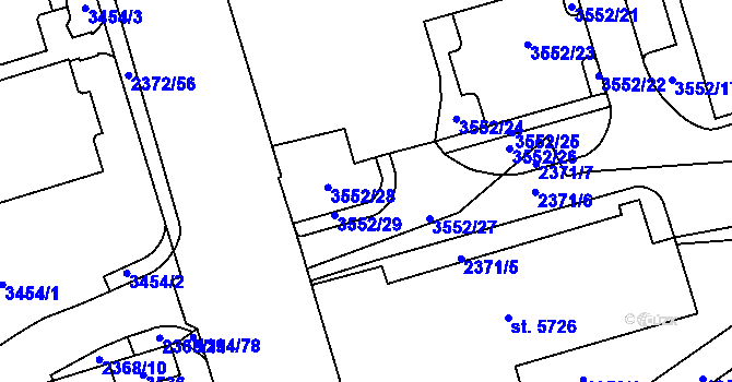 Parcela st. 1366/10 v KÚ Cheb, Katastrální mapa