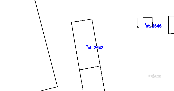 Parcela st. 2642 v KÚ Cheb, Katastrální mapa