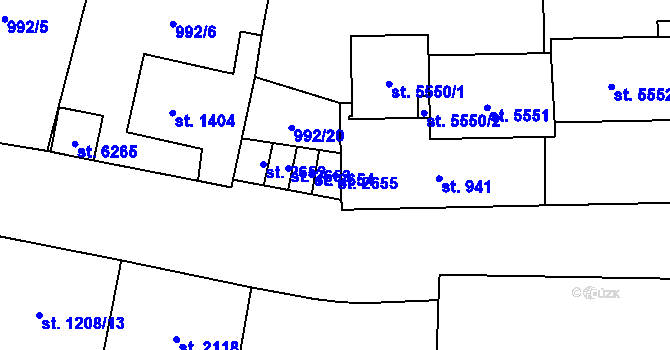 Parcela st. 2655 v KÚ Cheb, Katastrální mapa