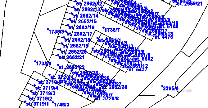 Parcela st. 2661/9 v KÚ Cheb, Katastrální mapa