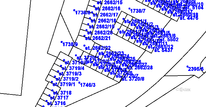 Parcela st. 2662/24 v KÚ Cheb, Katastrální mapa
