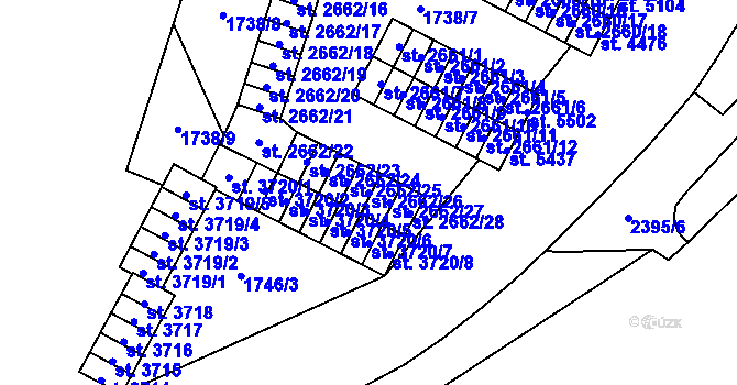 Parcela st. 2662/26 v KÚ Cheb, Katastrální mapa