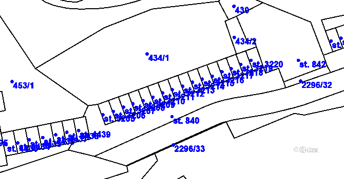 Parcela st. 3212 v KÚ Cheb, Katastrální mapa