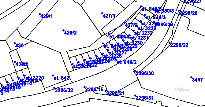Parcela st. 3226 v KÚ Cheb, Katastrální mapa