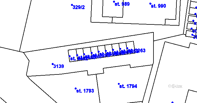 Parcela st. 3259 v KÚ Cheb, Katastrální mapa