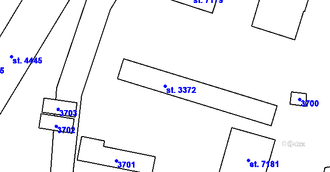 Parcela st. 3372 v KÚ Cheb, Katastrální mapa