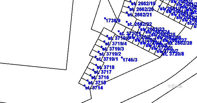 Parcela st. 3719/2 v KÚ Cheb, Katastrální mapa