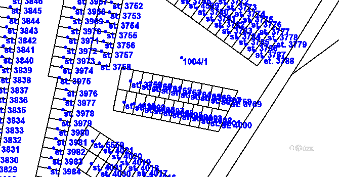 Parcela st. 3763 v KÚ Cheb, Katastrální mapa