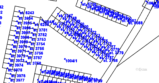 Parcela st. 3782 v KÚ Cheb, Katastrální mapa
