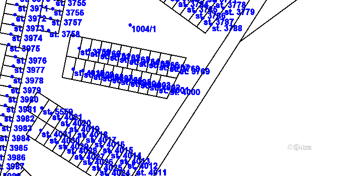 Parcela st. 4000 v KÚ Cheb, Katastrální mapa
