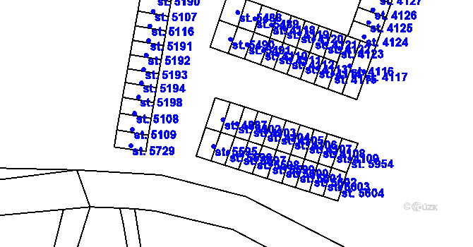 Parcela st. 4102 v KÚ Cheb, Katastrální mapa