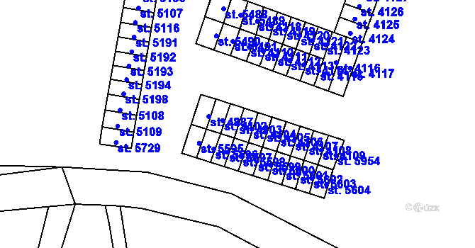 Parcela st. 4103 v KÚ Cheb, Katastrální mapa