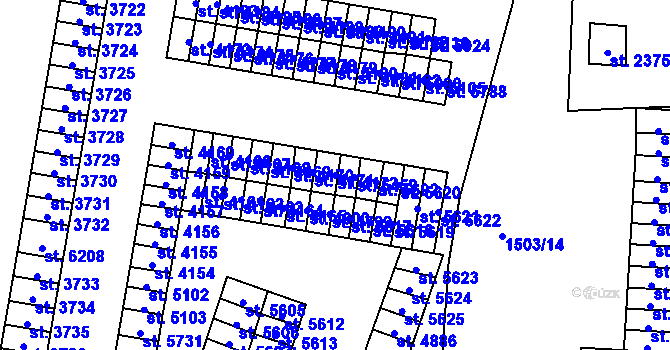 Parcela st. 4172 v KÚ Cheb, Katastrální mapa