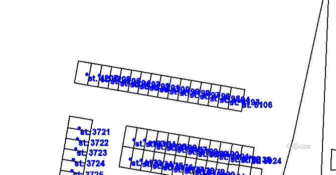 Parcela st. 4199 v KÚ Cheb, Katastrální mapa
