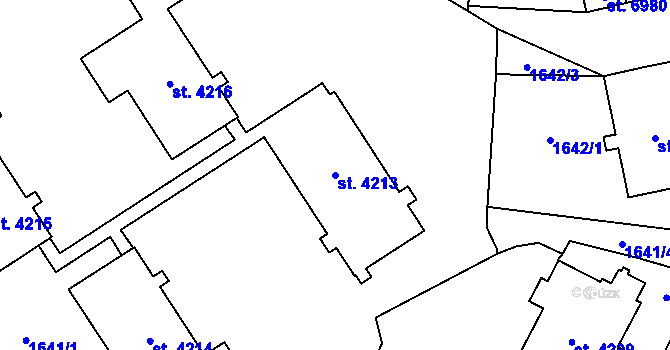 Parcela st. 4213 v KÚ Cheb, Katastrální mapa