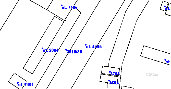 Parcela st. 4445 v KÚ Cheb, Katastrální mapa