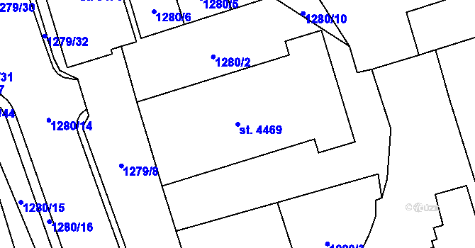 Parcela st. 4469 v KÚ Cheb, Katastrální mapa