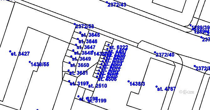 Parcela st. 4499 v KÚ Cheb, Katastrální mapa