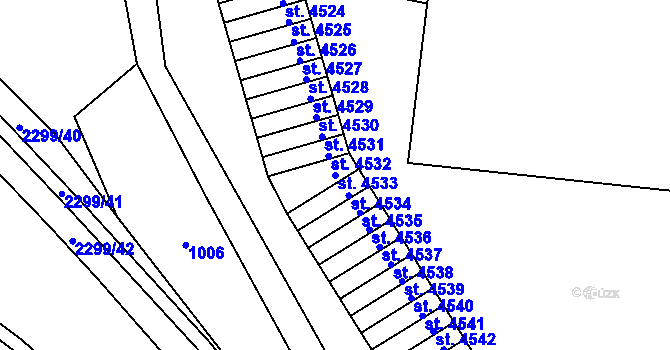 Parcela st. 4533 v KÚ Cheb, Katastrální mapa