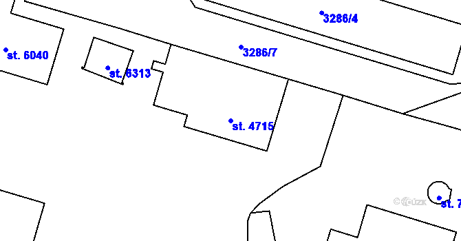 Parcela st. 4715 v KÚ Cheb, Katastrální mapa