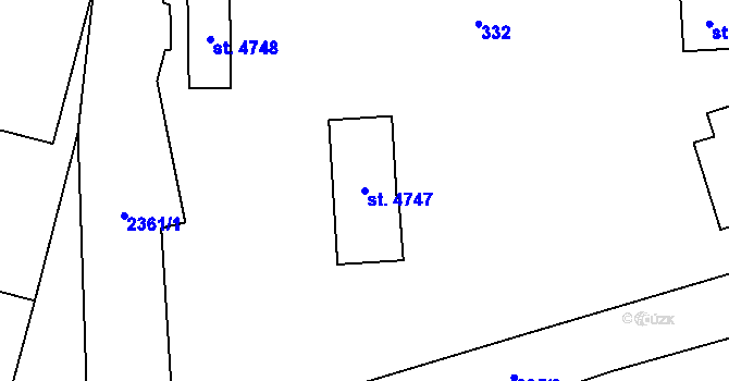Parcela st. 4747 v KÚ Cheb, Katastrální mapa