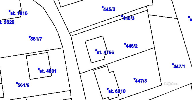 Parcela st. 4766 v KÚ Cheb, Katastrální mapa