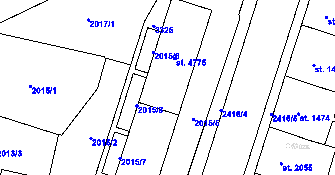 Parcela st. 4775 v KÚ Cheb, Katastrální mapa