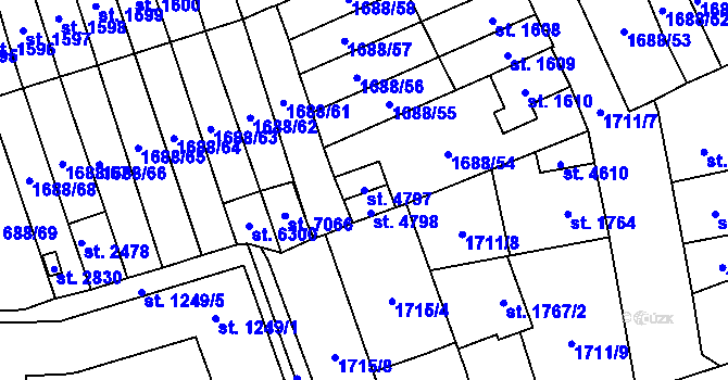 Parcela st. 4797 v KÚ Cheb, Katastrální mapa