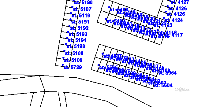 Parcela st. 4887 v KÚ Cheb, Katastrální mapa