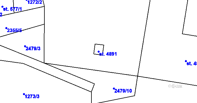 Parcela st. 4891 v KÚ Cheb, Katastrální mapa