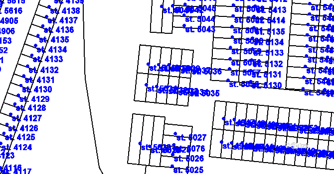 Parcela st. 5033 v KÚ Cheb, Katastrální mapa