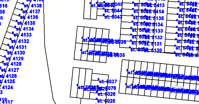 Parcela st. 5034 v KÚ Cheb, Katastrální mapa