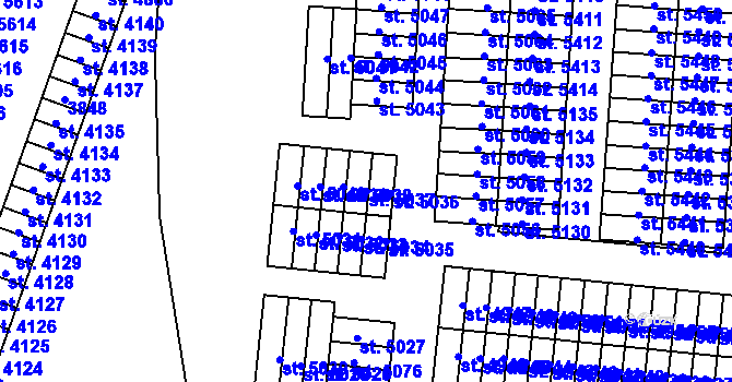 Parcela st. 5037 v KÚ Cheb, Katastrální mapa