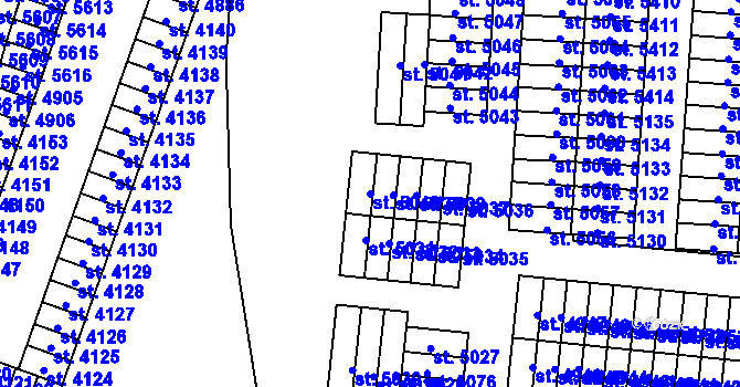 Parcela st. 5040 v KÚ Cheb, Katastrální mapa