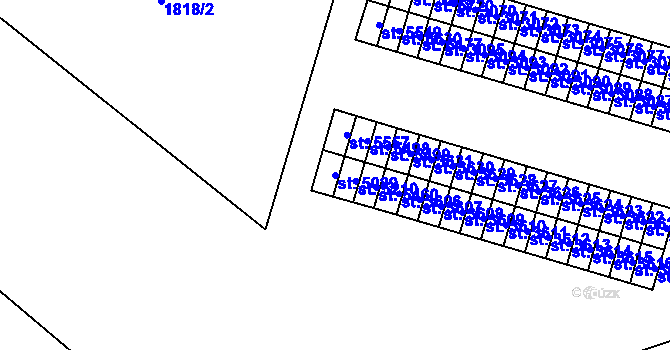 Parcela st. 5089 v KÚ Cheb, Katastrální mapa