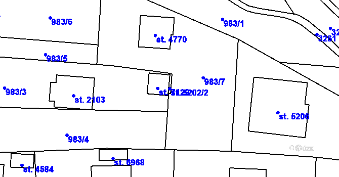 Parcela st. 5202/2 v KÚ Cheb, Katastrální mapa