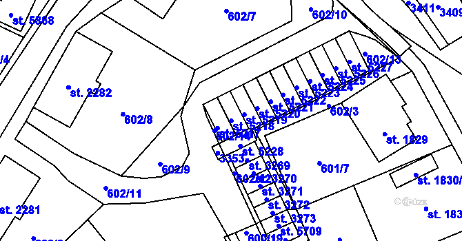 Parcela st. 5218 v KÚ Cheb, Katastrální mapa