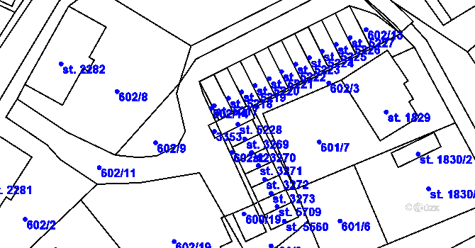 Parcela st. 5228 v KÚ Cheb, Katastrální mapa