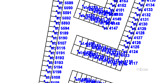 Parcela st. 5488 v KÚ Cheb, Katastrální mapa
