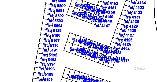 Parcela st. 5489 v KÚ Cheb, Katastrální mapa