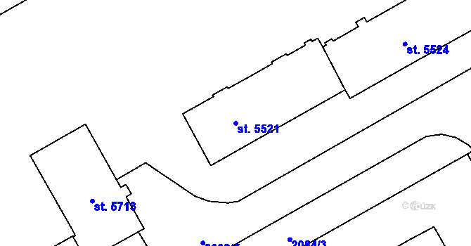 Parcela st. 5521 v KÚ Cheb, Katastrální mapa