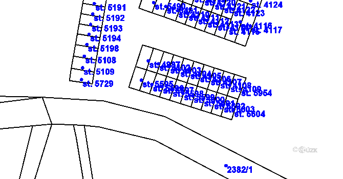 Parcela st. 5598 v KÚ Cheb, Katastrální mapa