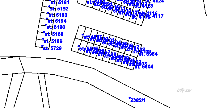 Parcela st. 5599 v KÚ Cheb, Katastrální mapa