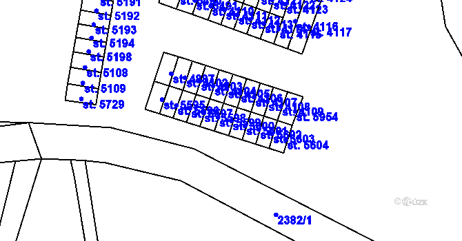 Parcela st. 5600 v KÚ Cheb, Katastrální mapa