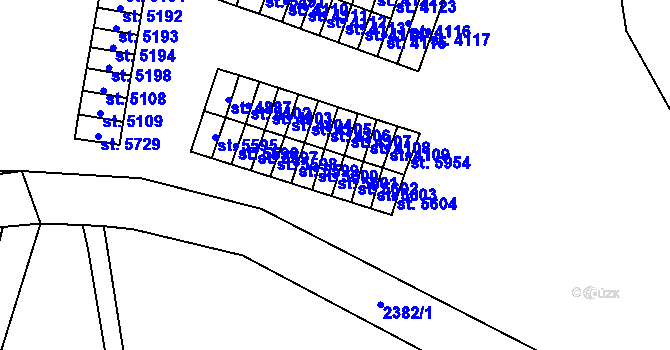 Parcela st. 5601 v KÚ Cheb, Katastrální mapa