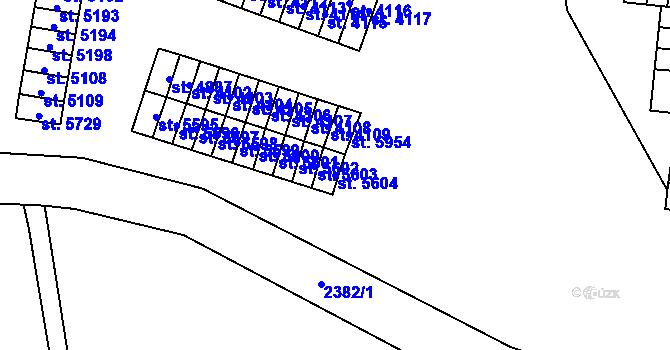 Parcela st. 5604 v KÚ Cheb, Katastrální mapa