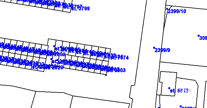 Parcela st. 5634 v KÚ Cheb, Katastrální mapa